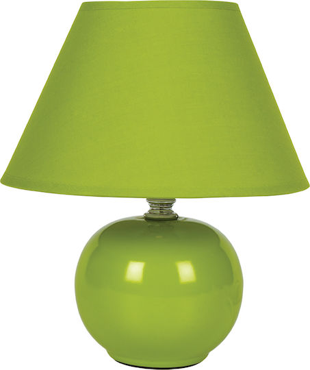 VK Lighting Ceramic Table Lamp for Socket E14 with Green Shade and Base