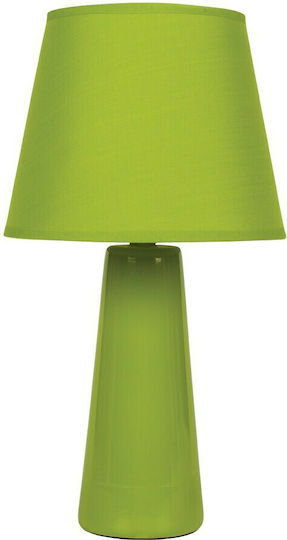 VK Lighting Ceramic Table Lamp for Socket E14 with Green Shade and Base