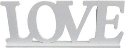 WOODEN SIGNBOARD LOVE 52X21CM WHITE