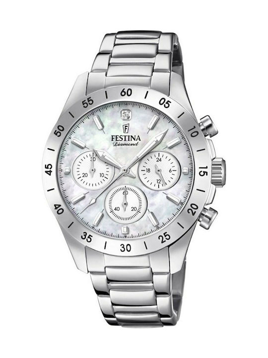 Festina Women's Watch Chronograph with Silver Metal Bracelet