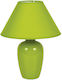 VK Lighting VK/1305/G Ceramic Table Lamp for Socket E14 with Green Shade and Base