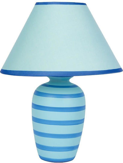 VK Lighting Ceramic Table Lamp for Socket E14 with Blue Shade and Base