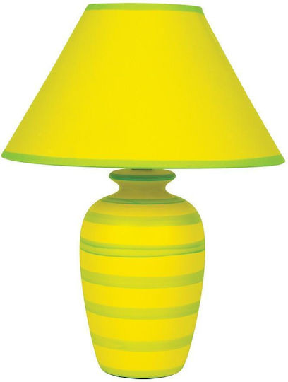VK Lighting Ceramic Table Lamp for Socket E14 with Yellow Shade and Base