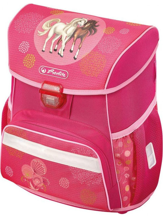 Herlitz Loop Spring Horses School Bag Backpack Elementary, Elementary in Fuchsia color