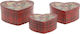 Inart Christmas Figure Box Red Height 15.5cm 3pcs