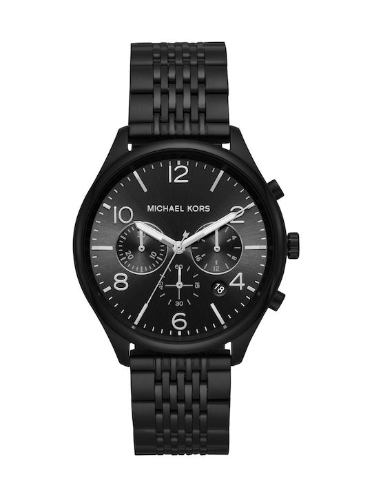 Michael Kors Merrick Men's Watch 42mm Chronograph Battery with Black Metal Bracelet
