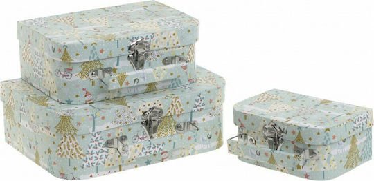 Inart Christmas Metal Figure Box Green Height 25cm 3pcs