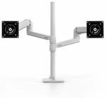 Ergotron LX Stand Desk Mounted for 2 Monitors up to 40" with Arm White