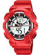 Calypso Men's Watch 50mm Chronograph Battery with Red Rubber Strap