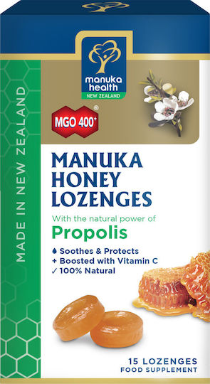 AM Health Manuka Health MGO 400 Бонбони за Суха Кашлица без Глутен 65гр 15бр