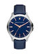 Armani Exchange Watch Battery with Blue Leather Strap AX2406