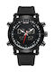 Weide Watch Battery with Black Rubber Strap WD10803