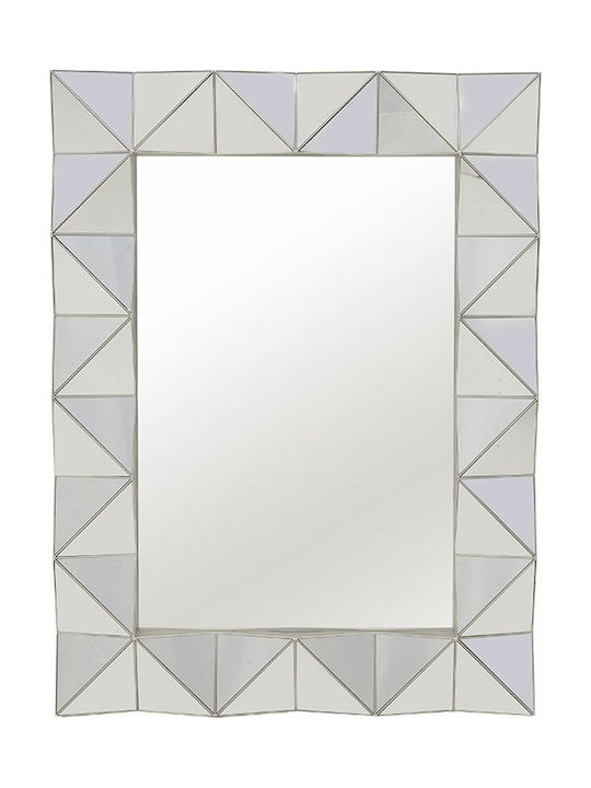 Inart Wall Mirror with Silver Plastic Frame 73.5x56cm 1pcs