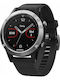 Garmin Fenix 5 Stainless Steel 47mm Αδιάβροχο Smartwatch με Παλμογράφο (Silver with Black Band)