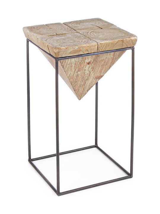 Stool Bar Wooden Prismy H55 Beige 31x31x55cm