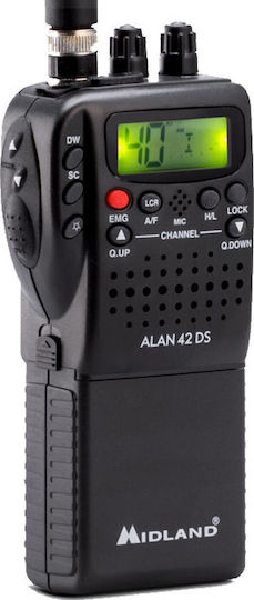 Midland Alan 42DS CB Autoradio mit Monochromdisplay Set mit 1Stück