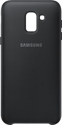 Samsung Dual Layer Cover Umschlag Rückseite Silikon Schwarz (Galaxy J6) EF-PJ600CBEGWW