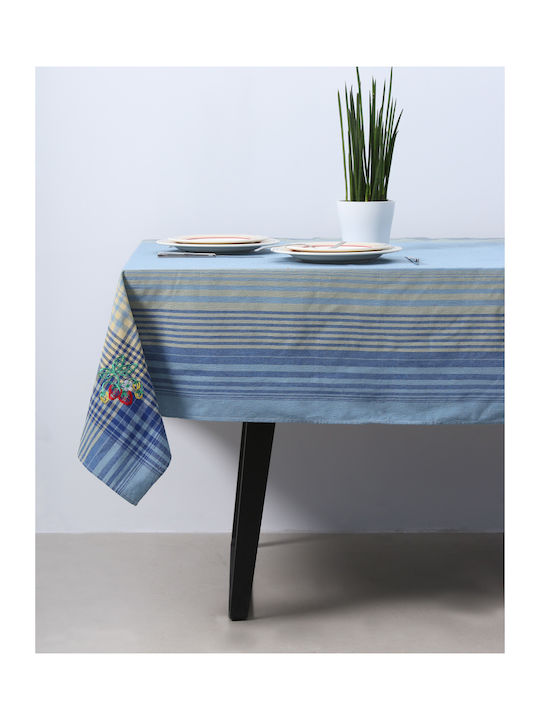 Pennie Fraoula Cotton Tablecloth Σιέλ 85x85cm