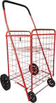 Ascol Foldable Metallic Shopping Trolley Red 50x50x95cm