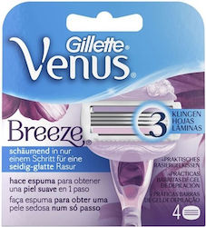 Gillette Venus Breeze Ανταλλακτικές Κεφαλές με 3 Λεπίδες και Λιπαντική Ταινία 4τμχ