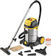 Nass-Trocken Staubsauger 1600W mit Edelstahlbehälter 30lt Gelbe