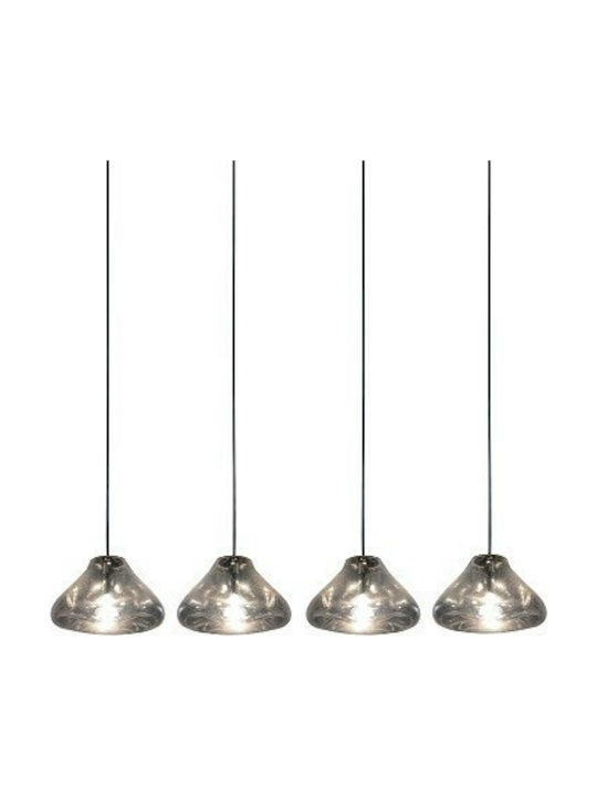 Home Lighting Pendant Chandelier Rail for 4 Bulbs E14, E.14 Black