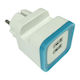 Eurolamp Φορτιστής Χωρίς Καλώδιο με 2 Θύρες USB-A Μπλε