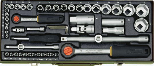 Proxxon Ratchet With Sockets 1\2" & 1\4" 54 Pieces