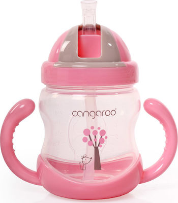 Cangaroo Baby & Kleinkind Becher mit Griffen und Strohhalm Boo C0582 Rosa 1Stück 280ml für 6m+m+