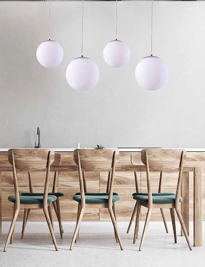 Home Lighting Alessia Pendant Light White Ball with Socket E27 30cm