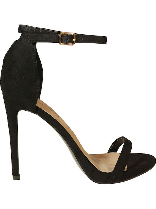 Envie Shoes Suede Women's Sandals In Black Colour