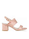 Envie Shoes Suede Women's Sandals Pink with Chunky Medium Heel