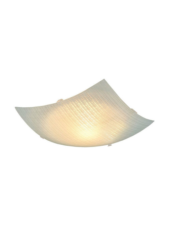 Home Lighting Κλασική Γυάλινη Πλαφονιέρα Οροφής με Ντουί E27 σε Λευκό χρώμα 25cm