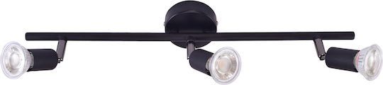 Home Lighting Triple Spot with Socket GU10 in Black Color Home Lighting Triple Spot with Socket GU10 in Black Color