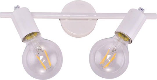 Home Lighting Doppel Spot mit Fassung E27 in Weiß Farbe Home Lighting Doppel Spot mit Fassung E27 in Weiß Farbe