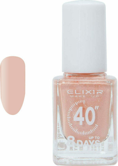 Elixir 40″ До 8 Дни Гланцов Дълготраен Лак За Нокти Бързо Съхнещ Прасковен 13мл