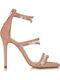 Sante Suede Women's Sandals Transparent Pink with Thin High Heel