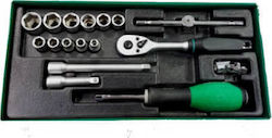 Pastorino 762 Ratschen- und Steckschlüssel-Set 1/4" 17 Stück Pastorino 762 Ratschen- und Steckschlüssel-Set 1/4" 17 Stück
