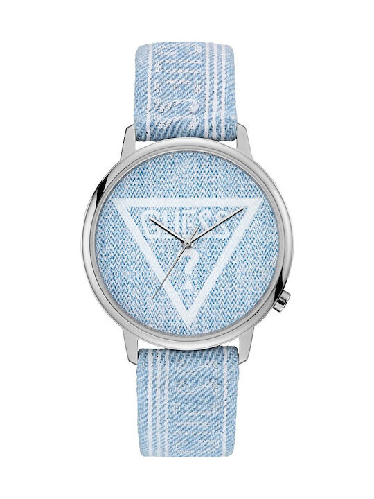 Guess Light Watch with Blue Fabric Strap