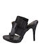 New Matic Women's Sandals Black with Thin High Heel