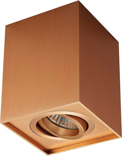 VK Lighting Μονό Σποτ με Ντουί GU10 σε Χάλκινο Χρώμα