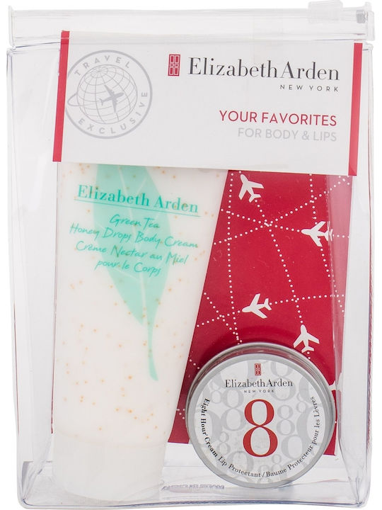 Elizabeth Arden Green Tea Body Cream 100 ml & Lip Balm Eight Hour C Hautpflege-Set, 3 Stück