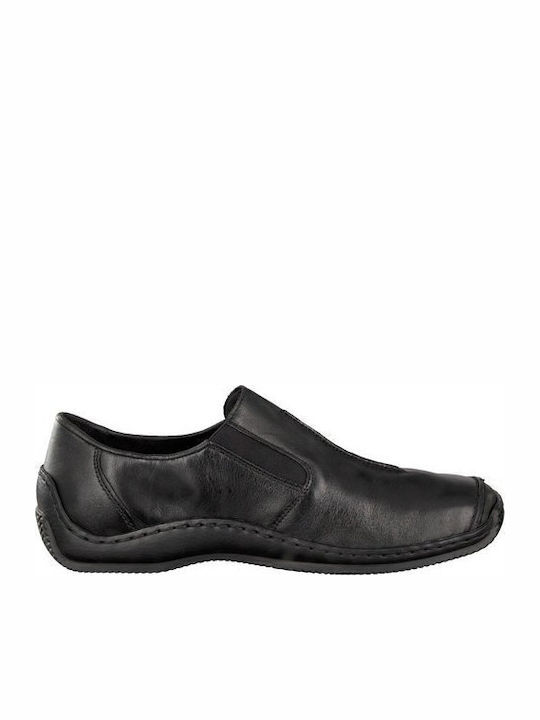 Leder Damen Mokassins in Schwarz Farbe
