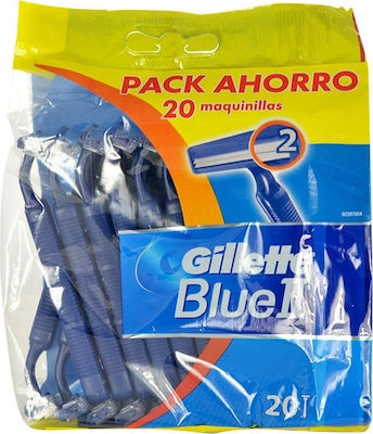 Gillette Blue ΙΙ Disposable Razors with 2 Blades 20pcs