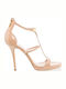 Mourtzi Damen Sandalen aus Veloursleder in Beige Farbe