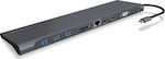 Icy Box USB-C Stație de andocare cu HDMI/DisplayPort 4K PD Ethernet și conexiune 2 monitoare Negru (IB-DK2102-C)