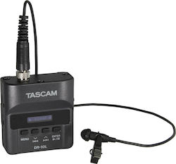 Tascam DR-10 L Моно канален Цифров Портативен Рекордер Батерия за Запис на Карта Памет с Времетраене на Запис 10 Часа и Захранване USB Черен