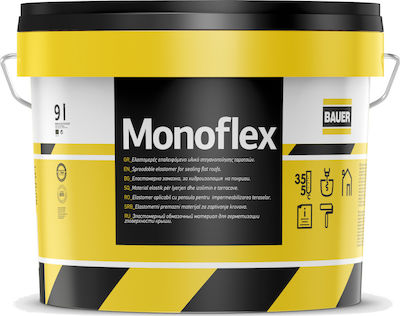 Bauer Monoflex Ελαστομερές Ακρυλικό Επαλειφόμενο Στεγανωτικό 9lt Λευκό