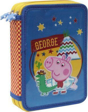 Peppa George Pencil Case Full with 2 Compartments Blue