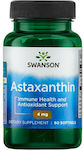 Swanson Astaxanthin Συμπλήρωμα για την Ενίσχυση του Ανοσοποιητικού 4mg 60 μαλακές κάψουλες
